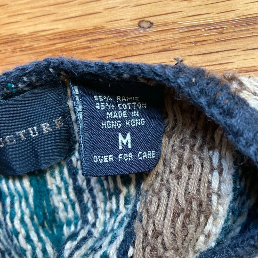 Vintage STRUCTURE Sweater Oversized 90s Boho - Picture 7 of 8